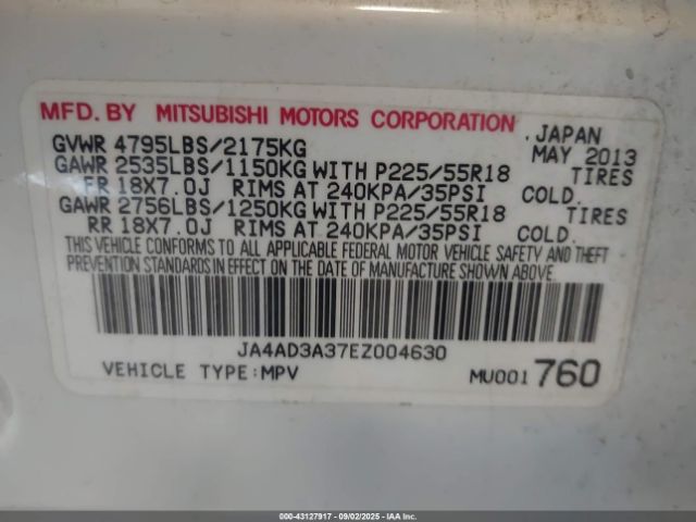 2014 MITSUBISHI OUTLANDER JA4AD3A37EZ004630 Photo 8