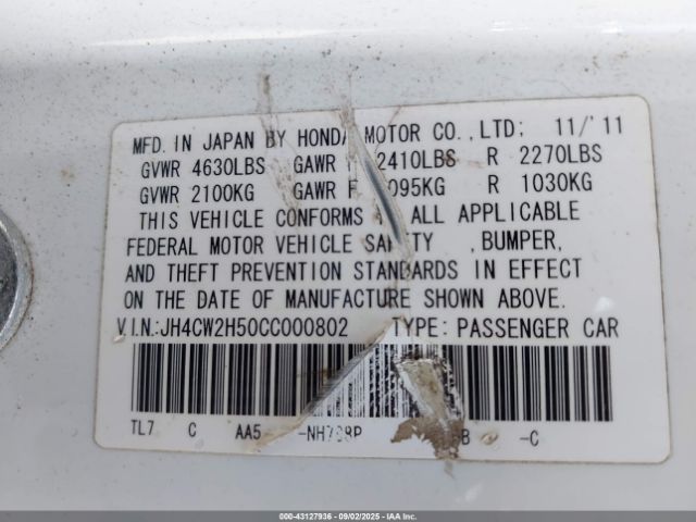 2012 ACURA TSX JH4CW2H50CC000802 Photo 8
