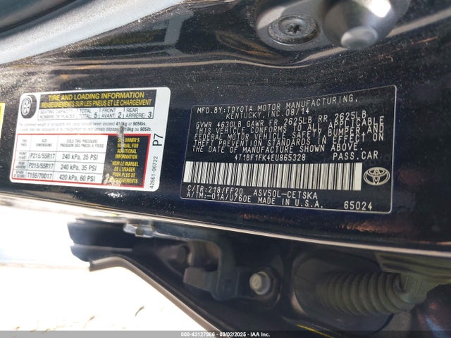 4T1BF1FK4EU865328 Toyota 2ar-fe