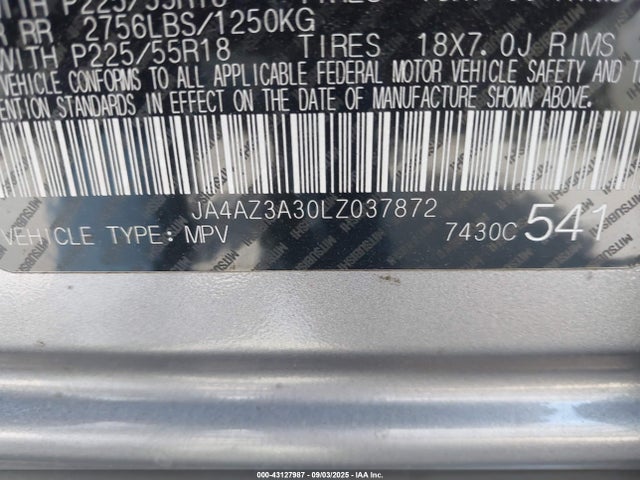 Mitsubishi mivec 2020 JA4AZ3A30LZ037872 Image 9