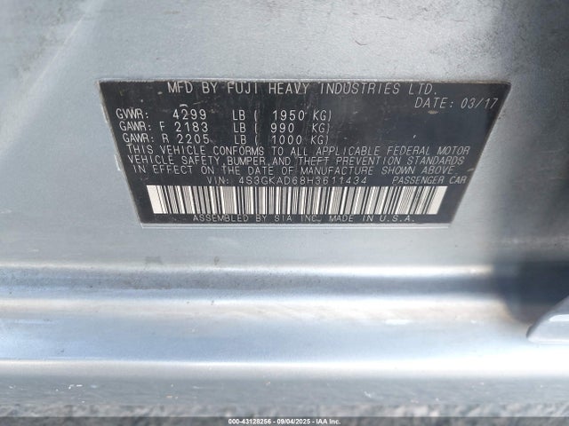 Subaru na 2017 4S3GKAD68H3611434 Image 9