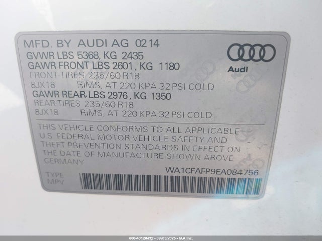 2014 AUDI Q5 WA1CFAFP9EA084756 Photo 8