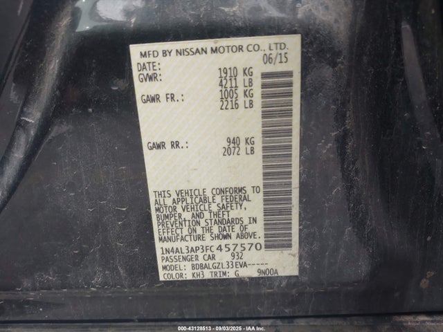 Nissan 2015 2015 1N4AL3AP3FC457570 Image 9