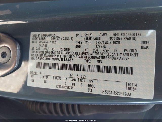 Ford dragon gtdi 2023 1FMCU9GN9PUB18487 Image 9