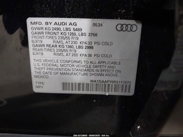 2024 AUDI Q5 WA1GAAFY0R2117670 Photo 8