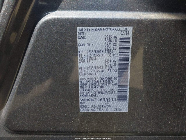 5N1DR2MN7JC639111 Nissan 2018