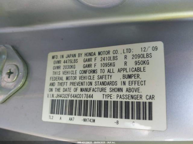 2010 ACURA TSX JH4CU2F64AC017844 Photo 8