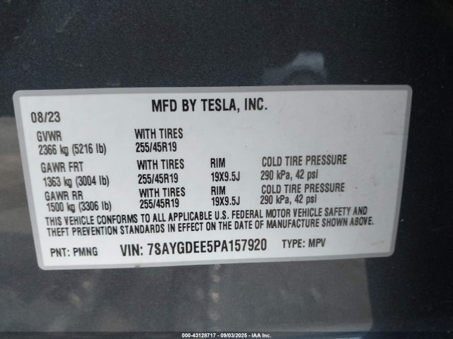 2023 TESLA MODEL Y 7SAYGDEE5PA157920 Photo 8