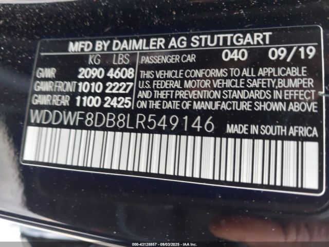 2020 MERCEDES-BENZ C 300 WDDWF8DB8LR549146 Photo 8