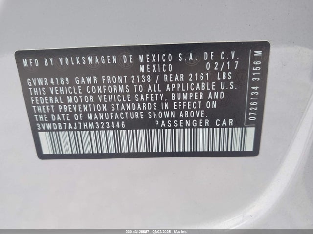 Volkswagen 1.4 tsi 2017 3VWDB7AJ7HM323446 Image 9