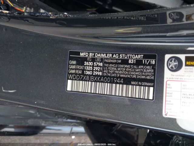 2019 MERCEDES-BENZ AMG GT 63 4-DOOR COUPE WDD7X8JBXKA001944 Photo 8