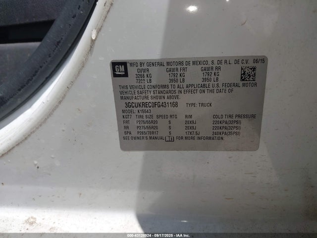 3GCUKREC0FG431168 Chevrolet l83 - vvt, active fuel management, aluminum