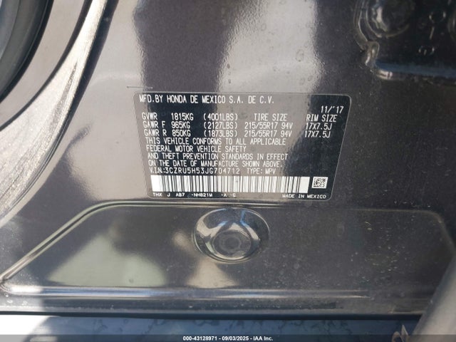 3CZRU5H53JG704712 Honda HR-V EX