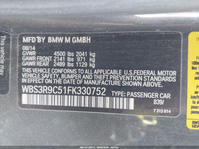 2015 BMW M4 WBS3R9C51FK330752 Photo 8