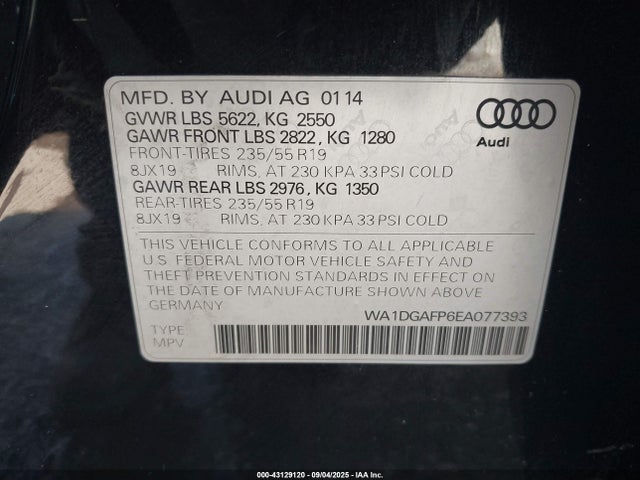 2014 AUDI Q5 WA1DGAFP6EA077393 Photo 8