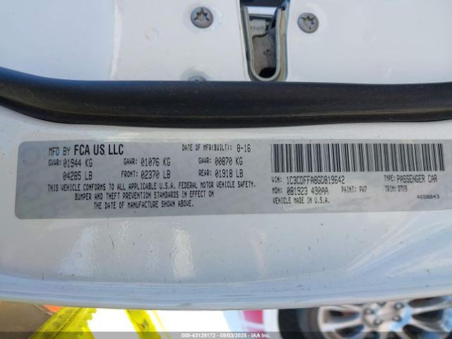 2016 DODGE DART 1C3CDFFA8GD819642 Photo 8