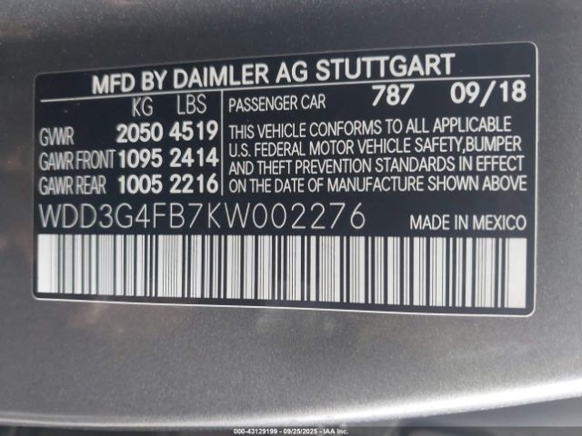 2019 MERCEDES-BENZ A 220 WDD3G4FB7KW002276 Photo 8