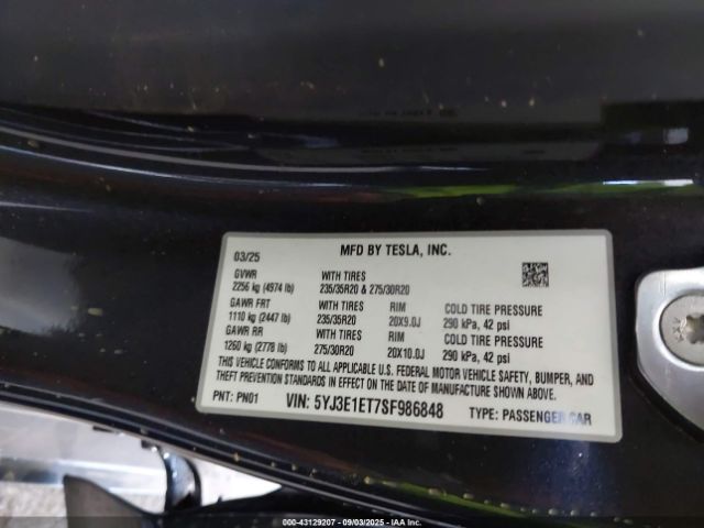 2025 TESLA MODEL 3 5YJ3E1ET7SF986848 Photo 8