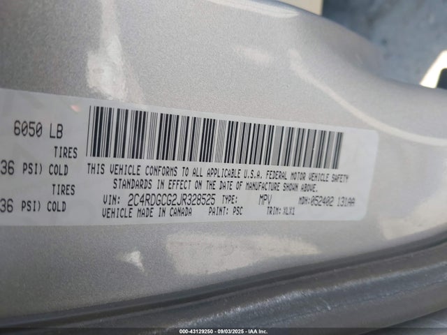 2C4RDGCG2JR328525 Dodge Grand Caravan