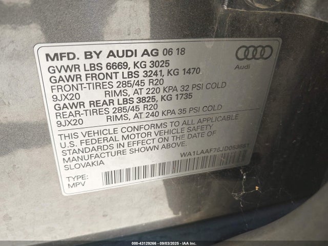 2018 AUDI Q7 WA1LAAF76JD053651 Photo 8