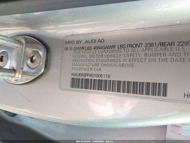 2016 AUDI A3 WAUE8GFF9G1005119 Photo 8