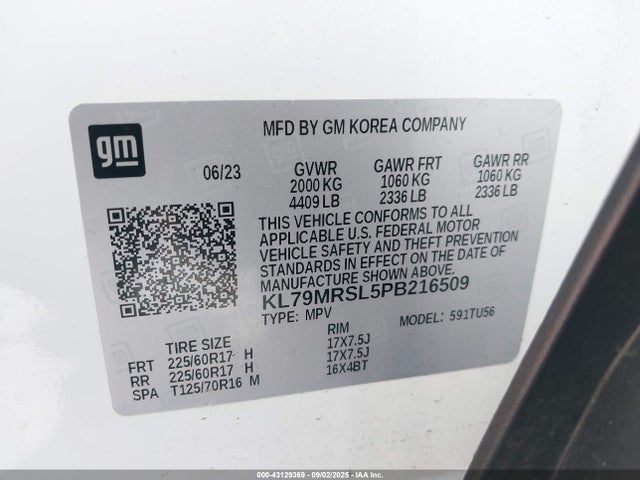 KL79MRSL5PB216509 Chevrolet l3t