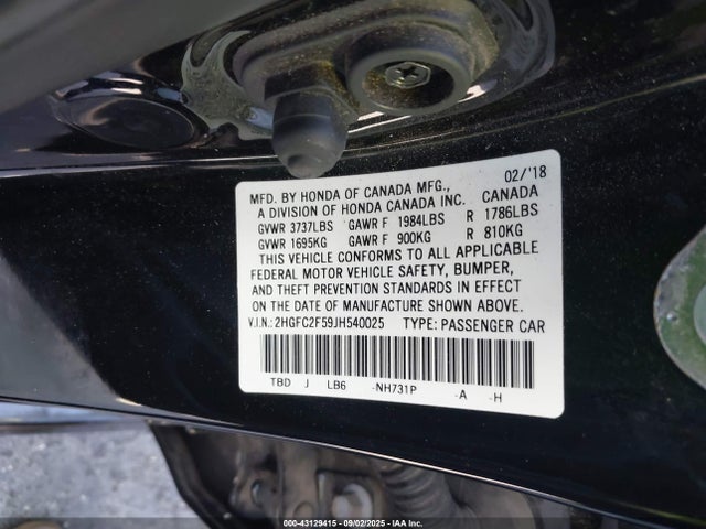 2HGFC2F59JH540025 Honda k20c2