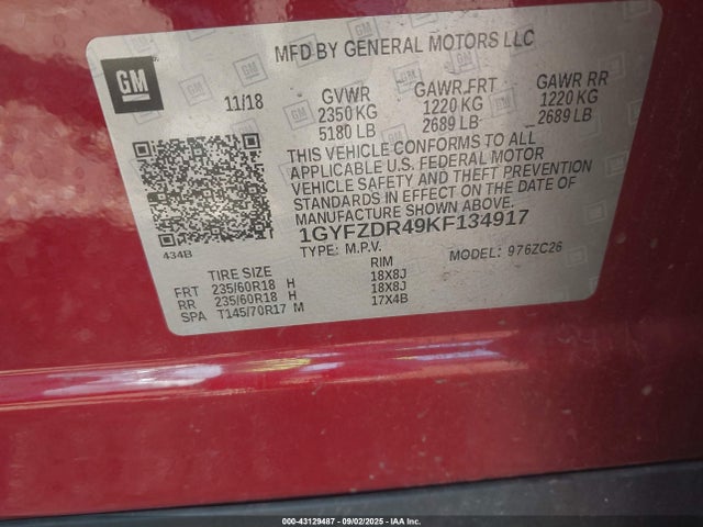 2019 CADILLAC XT4 1GYFZDR49KF134917 Photo 8