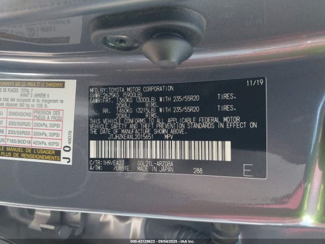 2020 LEXUS RX 350L JTJHZKEAXL2015651 Photo 8