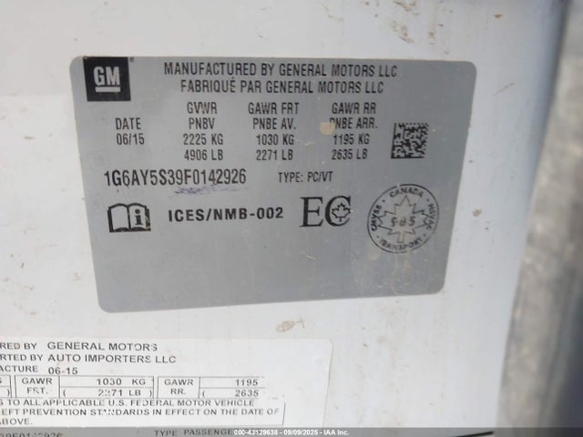 2015 CADILLAC CTS 1G6AY5S39F0142926 Photo 8