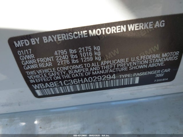 2017 BMW 330E WBA8E1C36HA029294 Photo 8
