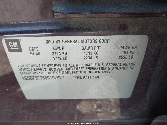 2008 CADILLAC CTS 1G6DF577680192927 Photo 8