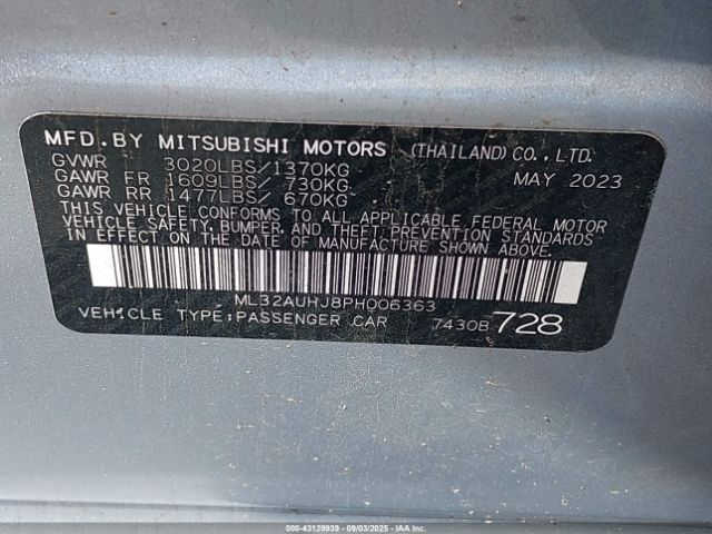 2023 MITSUBISHI MIRAGE ML32AUHJ8PH006363 Photo 8
