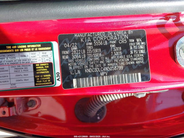 KNDC3DLC4N5058799 KIA EV6