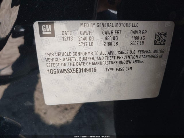 2014 CADILLAC CTS 1G6AW5SX5E0149816 Photo 8