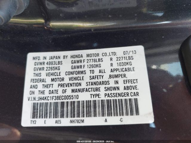 2014 ACURA RLX JH4KC1F38EC005510 Photo 8