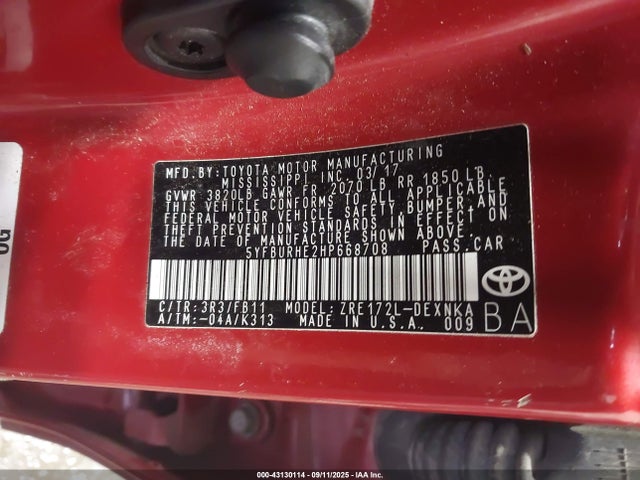 Toyota 2zr-fe 2017 5YFBURHE2HP668708 Image 9