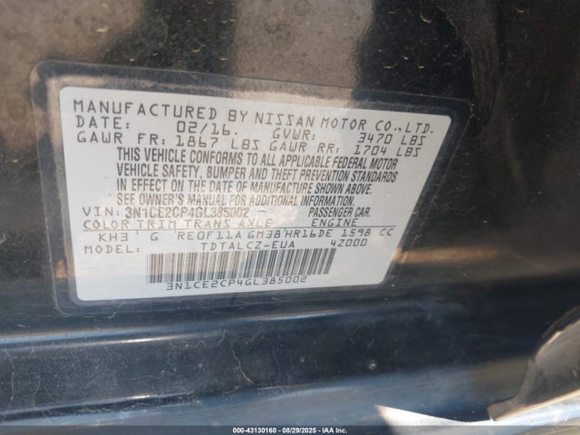 Nissan VERSA NOTE 2016 3N1CE2CP4GL385002 Image 9
