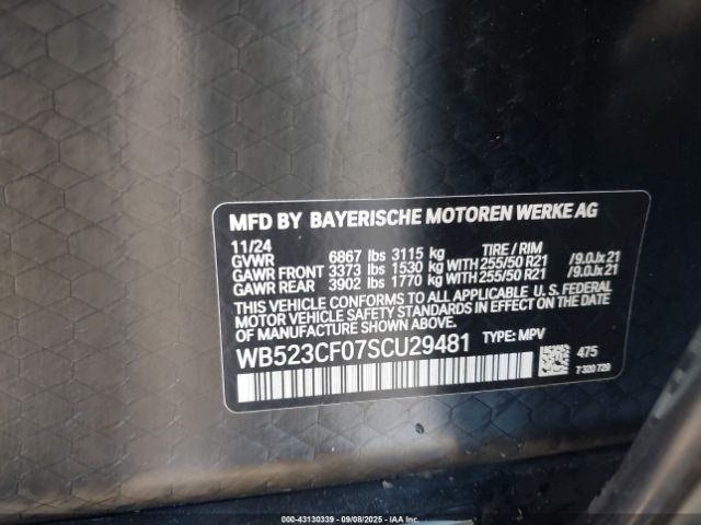 2025 BMW IX WB523CF07SCU29481 Photo 8