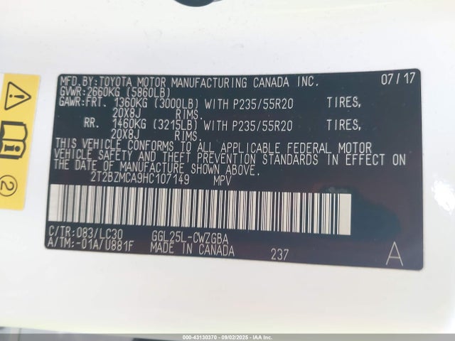 Lexus RX 2017 2T2BZMCA9HC107149 Image 9