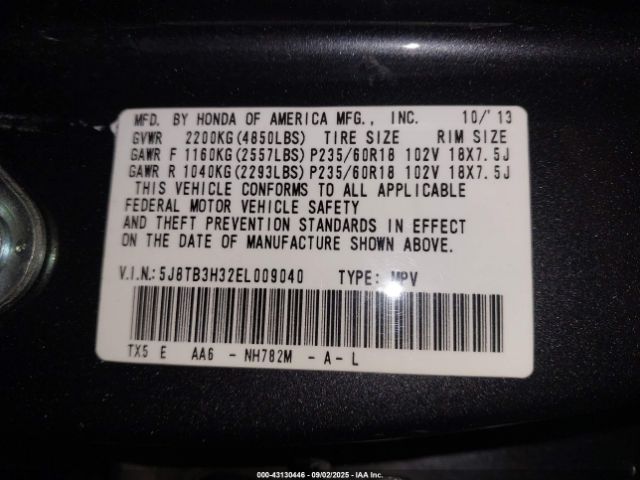 2014 ACURA RDX 5J8TB3H32EL009040 Photo 8