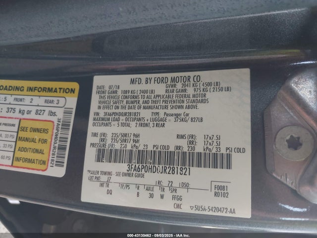 Ford 2018 2018 3FA6P0HD0JR281821 Image 9