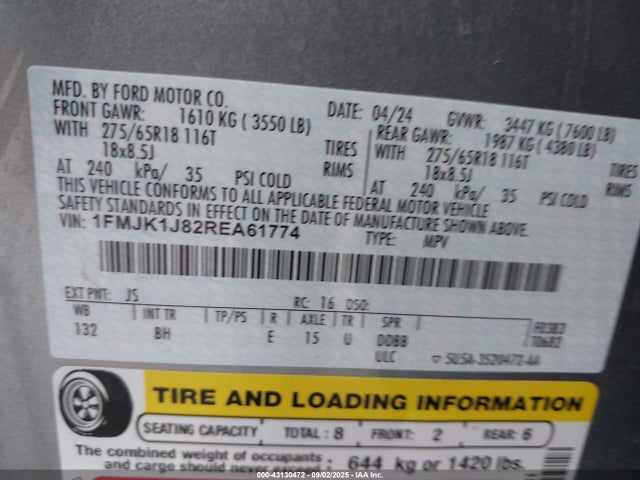 1FMJK1J82REA61774 Ford gtdi-standard