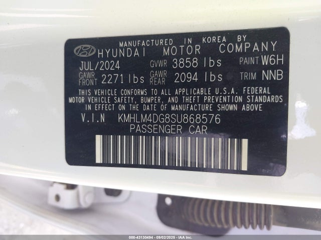 Hyundai mpi nu pe 2025 KMHLM4DG8SU868576 Image 9