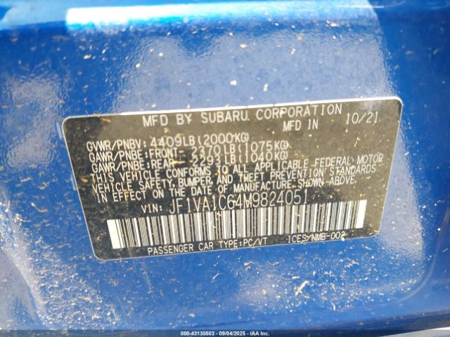 2021 SUBARU WRX JF1VA1C64M9824051 Photo 8