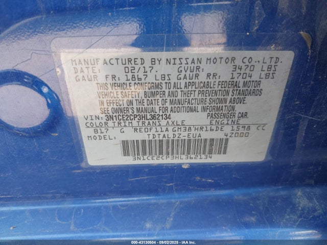 Nissan 2017 2017 3N1CE2CP3HL362134 Image 9
