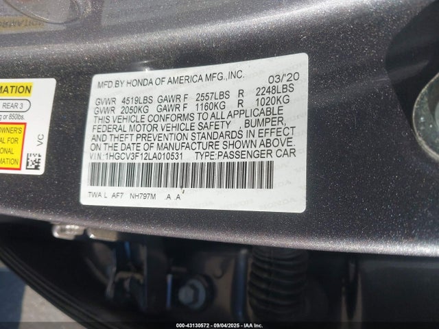 1HGCV3F12LA010531 Honda lfb2