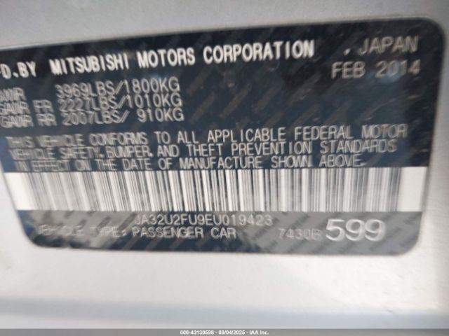 2014 MITSUBISHI LANCER JA32U2FU9EU019423 Photo 8