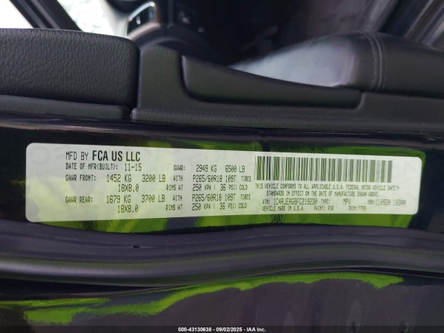 Jeep Grand Cherokee 2015 1C4RJEAG8FC219230 Image 9