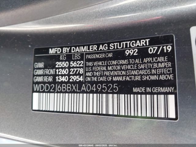 2020 MERCEDES-BENZ AMG CLS 53 WDD2J6BBXLA049525 Photo 8